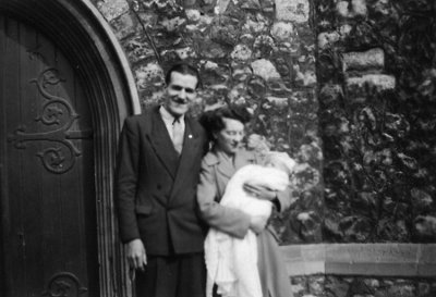 George and Irene Riley with brian at Christening
