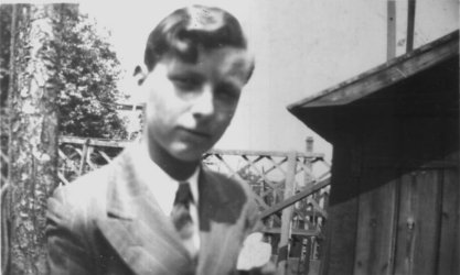 Sid aged about 15 in garden, Parkdale Road, Plumstead.