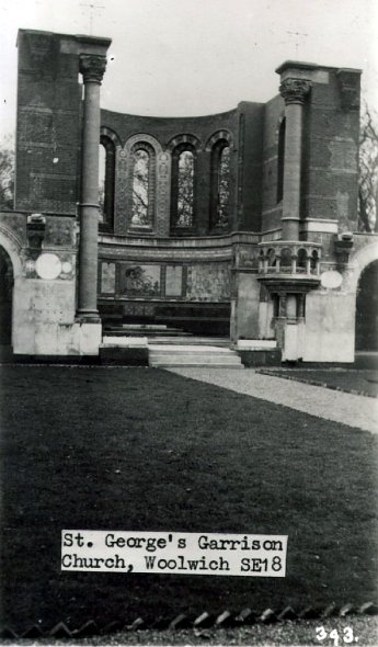 St. Georges Garrison Church - Shell of
                          the church after bombing in WWII